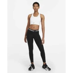 Women's Nike Swoosh Longline Bra Med Padded - White/Black -Elara Wear Shop 21b25818 a9f6 416a 9308 da41f88f9168