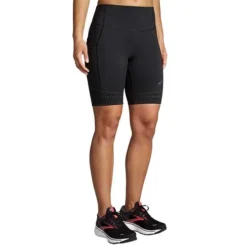 BROOKS Women's Method 8" Short Tight - Black 11 BROOKS Women's Method 8" Short Tight - Black -Elara Wear Shop 221525 001 MF Method 8in Short Tight