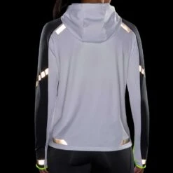 BROOKS Women's Run Visible Thermal Hoodie - White/Asphalt/Nightlife -Elara Wear Shop 221559 134 D4 Run Visible Thermal Hoodie