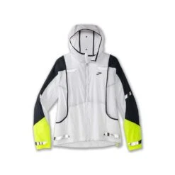 BROOKS Women's Run Visible Convertible Jacket - White/Asphalt/Nightlife
