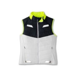 BROOKS Women's Run Visible Insulated Vest - White/Asphalt/Nightlife