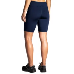 BROOKS Women's Moment 8in Short Tight - Navy -Elara Wear Shop 221585 451 MB Moment 8in Short Tight