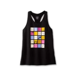 BROOKS Women's Distance Tank 2.0 - Black/RH Mosiac