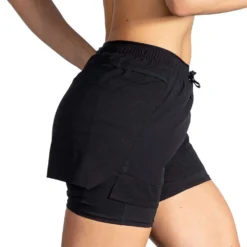 BROOKS Women's High Point 3in 2-in-1 Shorts - Black -Elara Wear Shop 221611 001 MV High Point 3in 2in1 Short