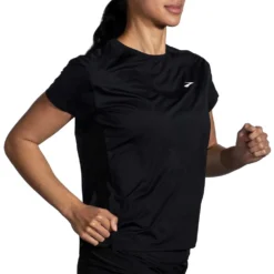 BROOKS Women's Sprint Free Short Sleeve 2.0 - Black -Elara Wear Shop 221613 001 MV Sprint Free Short Sleeve 2