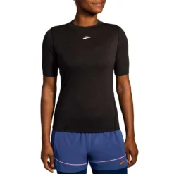 BROOKS Women's High Point Short Sleeve - Black -Elara Wear Shop 221638 001 MF High Point Short Sleeve
