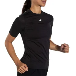BROOKS Women's High Point Short Sleeve - Black -Elara Wear Shop 221638 001 MV High Point Short Sleeve