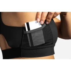 BROOKS Women's Drive 3 Pocket Run Bra - Black -Elara Wear Shop 350080 001 D2 Drive 3 Pocket Run Bra
