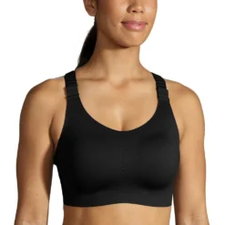 BROOKS Women's Dare Racerback Run Bra 2.0 - Black -Elara Wear Shop 350085 001 MF Dare Racerback Run Bra 2