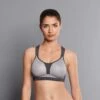 Women's DYNAMIX STAR - Sports Bra Racerback, Maximum Support - Heather Grey