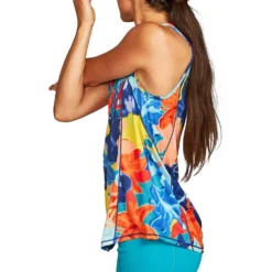 Women's Run All Day Tank - Blu Collage -Elara Wear Shop 8ZoHX1Qo