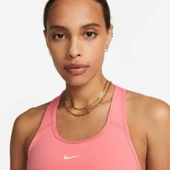 Women's Nike Dri-Fit Swoosh Pad Bra - Coral Chalk -Elara Wear Shop AURORA BV3636 612 PHSYM001 2000