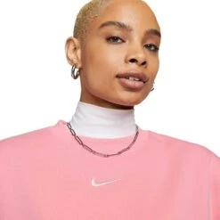 Women's Nike Phoenix Fleece Oversized Crew - Coral Chalk -Elara Wear Shop AURORA DQ5761 611 PHSYM001 2000
