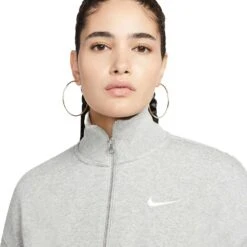 Nike Women's Sportswear Phoenix Fleece Top - Dark Grey Heather/Sail 6 Nike Women's Sportswear Phoenix Fleece Top - Dark Grey Heather/Sail -Elara Wear Shop AURORA DQ5767 063 PHSYM001 2000 1