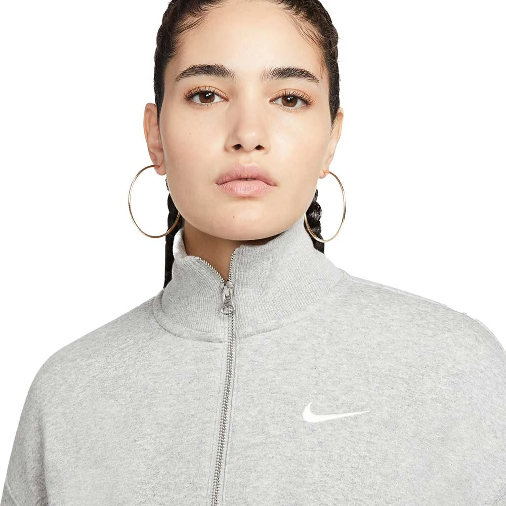 Nike Women's Sportswear Phoenix Fleece Top - Dark Grey Heather/Sail 3 Nike Women's Sportswear Phoenix Fleece Top - Dark Grey Heather/Sail - Image 3