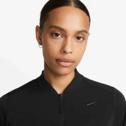 Women's Nike Dri-Fit Bliss Bomber Jacket - Black -Elara Wear Shop AURORA DV9451 010 PHSYM001 2000
