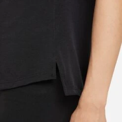 Women's Nike Dri-FIT One Luxe Short Sleeve Top - Black/Reflective Silver -Elara Wear Shop DD0618 010 PHSYM002 JPG HEI 875 WID 875 1