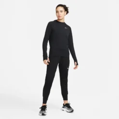Women's Nike Therma-FIT Element Running Crew - Black/Reflective Silver -Elara Wear Shop DD6779 010 PHSYM005 2000
