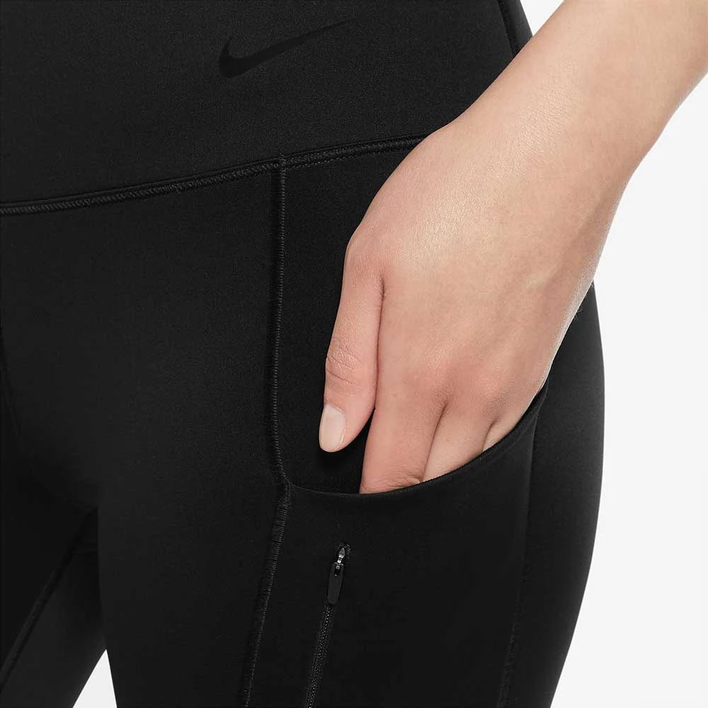 Women's Nike Dri-FIT Go High Rise 7/8 Tight - Black/Black 2 Women's Nike Dri-FIT Go High Rise 7/8 Tight - Black/Black - Image 2