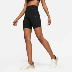 Women's Nike Dri-Fit Go High Rise 8in Short - Black -Elara Wear Shop DQ5923 010 PHSBM001