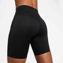 Women's Nike Dri-Fit Go High Rise 8in Short - Black -Elara Wear Shop DQ5923 010 PHSYM004