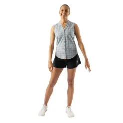 Women's High Country Sleeveless Shirt - All Aboard Plaid -Elara Wear Shop DSC00247 5000x 86ef91c5 91cc 4ca5 bcf2 ed6d154d512d