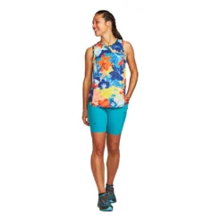 Women's Run All Day Tank - Blu Collage -Elara Wear Shop EILkupHE