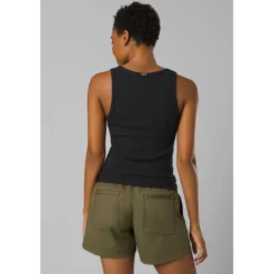 Prana Women's Foundation Rib Tank Top - Black Heather -Elara Wear Shop Foundation Rib Tank 2
