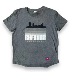 Women's She Runs GR Skyline Blinds Perf Tech SS - Heather Gray/Black/White