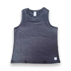 Women's Performance Tech High Neck Tank - Heather Black/Light Gray Woven Gazelle Patch