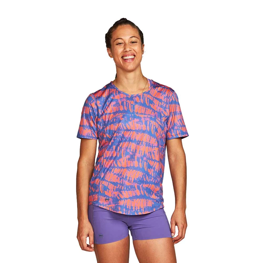 Women's Run All Day Tee - Cyanotype Papaya - Image 2