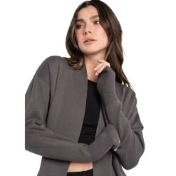 LOLE Women's Organic Cotton Cardigan - Magnet -Elara Wear Shop LSW4288 BB04 8 1900x fe9d501e 6402 44fd bb95 4f063a623c3b