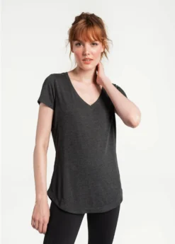 LOLE Women's Everyday V-Neck Short Sleeve -Black Beauty