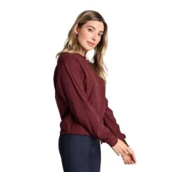 LOLE Women's Om Tech Crew Neck Long Sleeve Top - Port Heather -Elara Wear Shop LSW4404 R425 3 2048x2860 c04f010b d4fa 4589 8960 540f060aab43