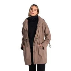 LOLE Women's Piper Oversized Rain Jacket - Fossil -Elara Wear Shop LUW0870 C213 2 2048x2860 917e76e2 b558 451a 8266 3186cdfa048e