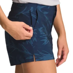 NORTH FACE Women's Never Stop Wearing Short - Summit Navy Tropical Paintbrush Print -Elara Wear Shop NF0A7WS9 I7J alt1