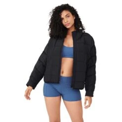 Women's Pippa Packable Puffer Jacket - Black -Elara Wear Shop OB1053648 0010 a