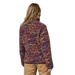 Patagonia Women's Lightweight Synchilla Snap-T Pullover - Fitz Roy Patchwork: Night Plum -Elara Wear Shop POS WBF23 25455 FPNI AN2