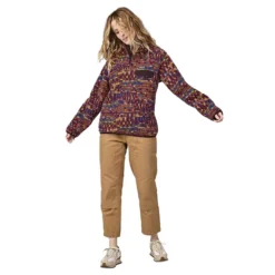 Patagonia Women's Lightweight Synchilla Snap-T Pullover - Fitz Roy Patchwork: Night Plum -Elara Wear Shop POS WBF23 25455 FPNI AN3