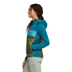 Cotopaxi Women's Capa Insulated Hooded Jacket - Gulf/Pine -Elara Wear Shop S23 W Capa Hybrid Insulated Hooded Jacket Gulf Pine 5
