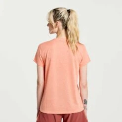 Saucony Women's Stopwatch Short Sleeve Shirt - Zenith Heather -Elara Wear Shop SAW800370 ZEH 2