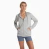 Vuori Women's Halo Performance Hoodie 2.0 - Pale Grey Heather