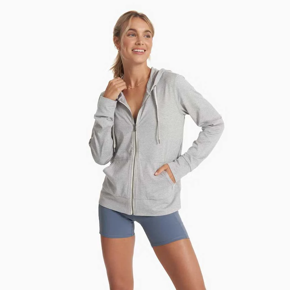 Vuori Women's Halo Performance Hoodie 2.0 - Pale Grey Heather - Image 2