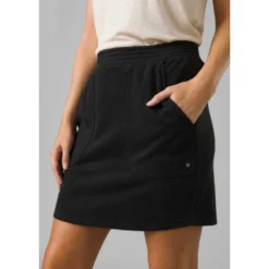 Prana Women's Cozy Up Sport Skirt - Black -Elara Wear Shop cozy up skirt 3