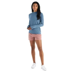 Women's Bamboo Shade Hoodie II - Slate Blue -Elara Wear Shop shade hoody ii slate blue women 3