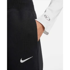 Nike Women's Fleece High Rise Pant Wide - Black -Elara Wear Shop sportswear phoenix fleece womens high waisted wide leg sweatpants RZJZZH 1